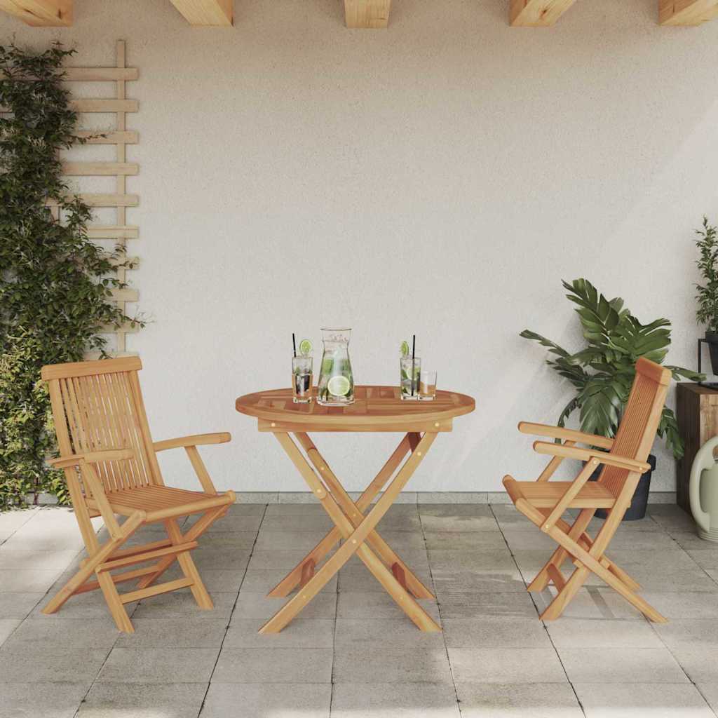 Garden Dining Set 3 pcs Brown Solid teak wood