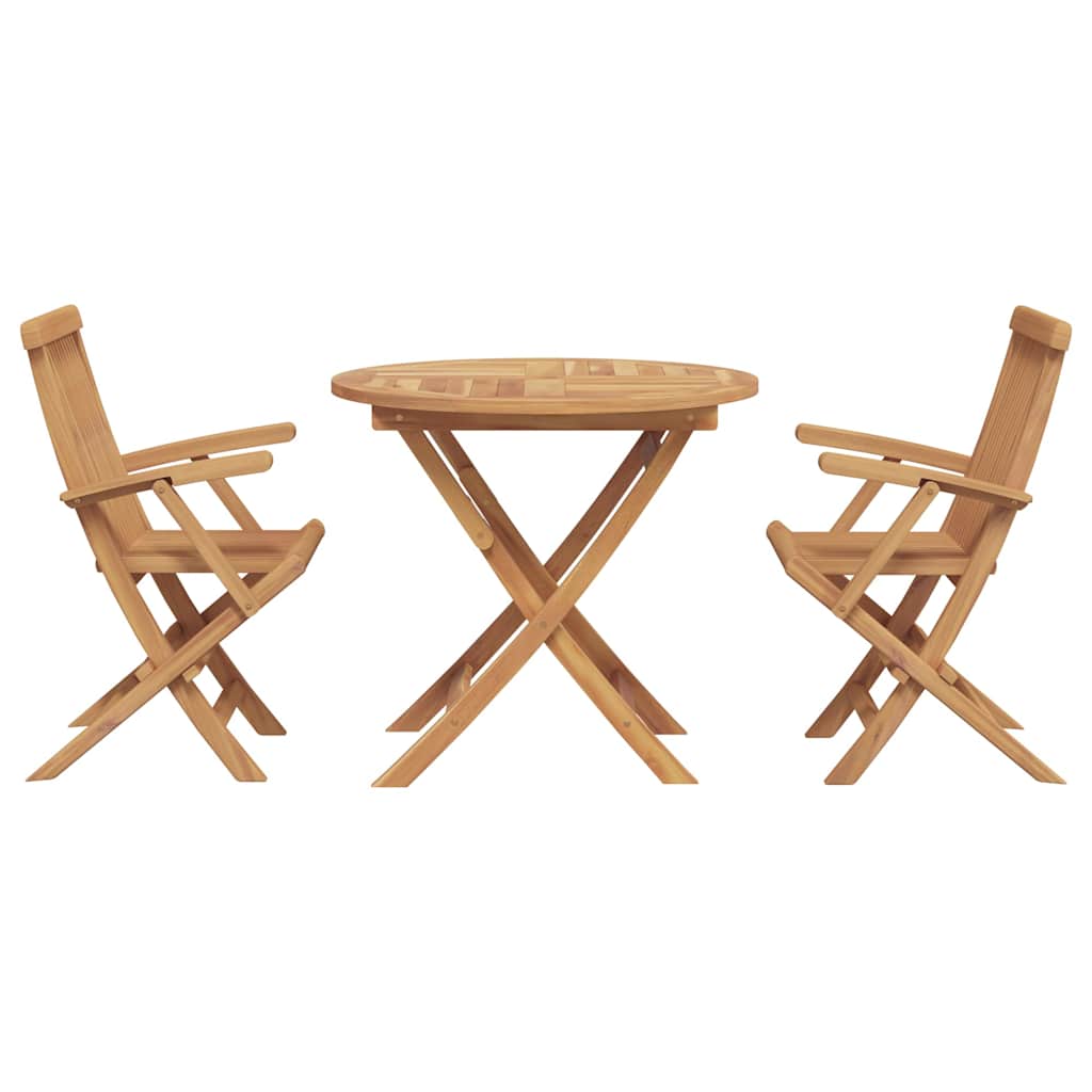 Garden Dining Set 3 pcs Brown Solid teak wood