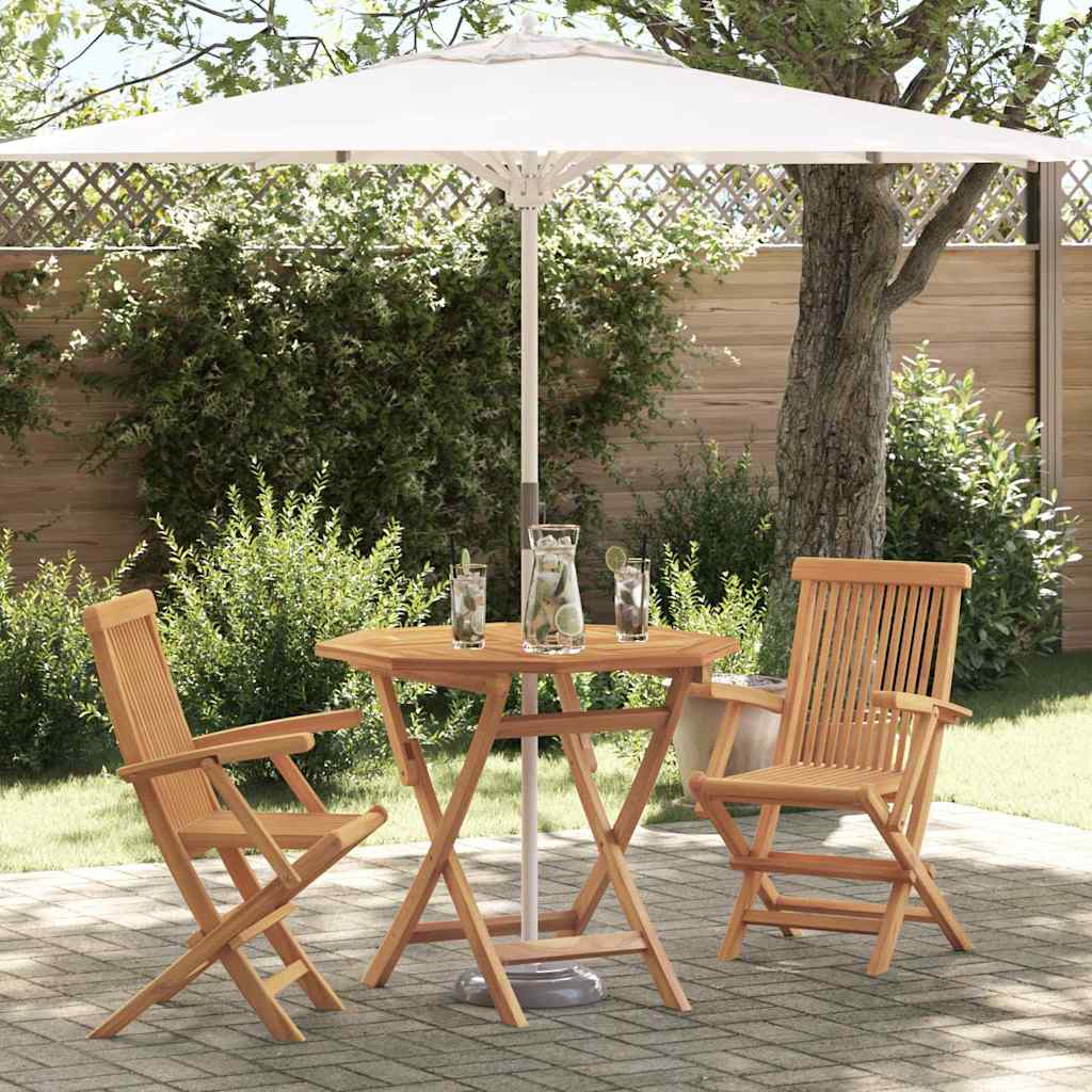 Garden Dining Set 3 pcs Brown Solid teak wood
