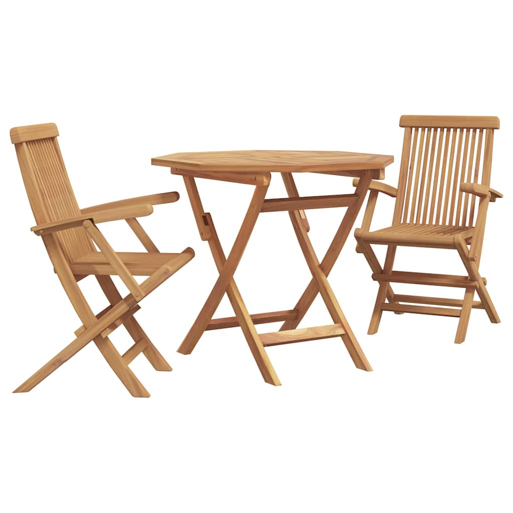 Garden Dining Set 3 pcs Brown Solid teak wood