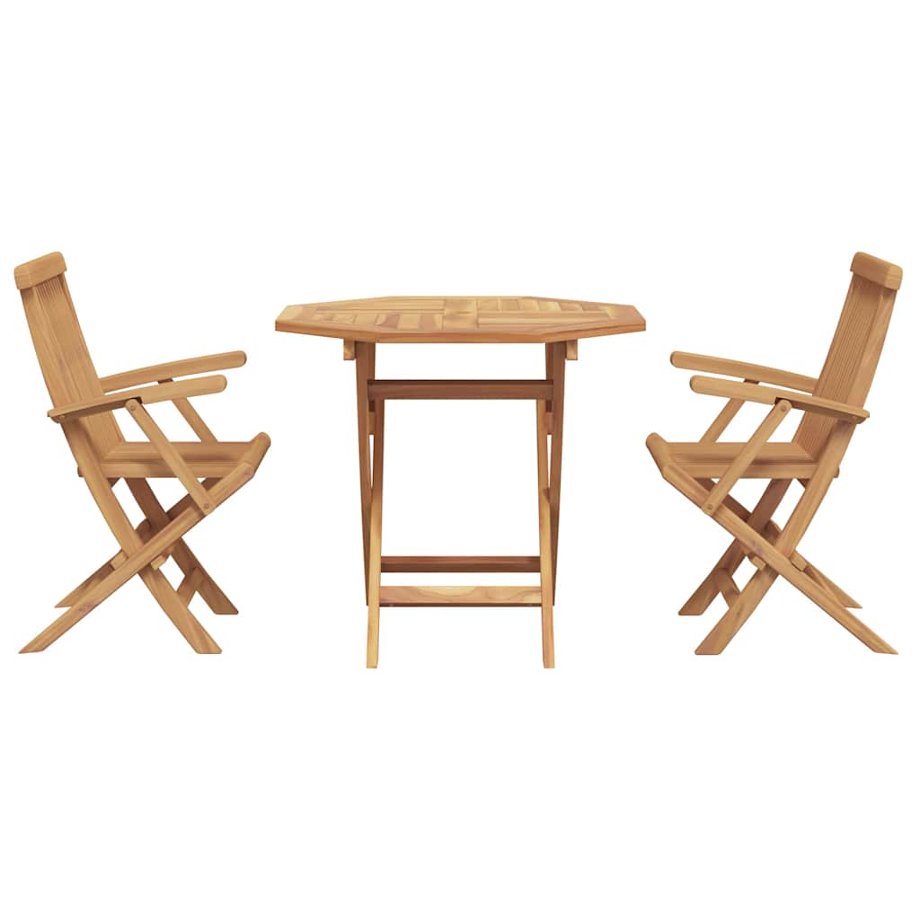 Garden Dining Set 3 pcs Brown Solid teak wood