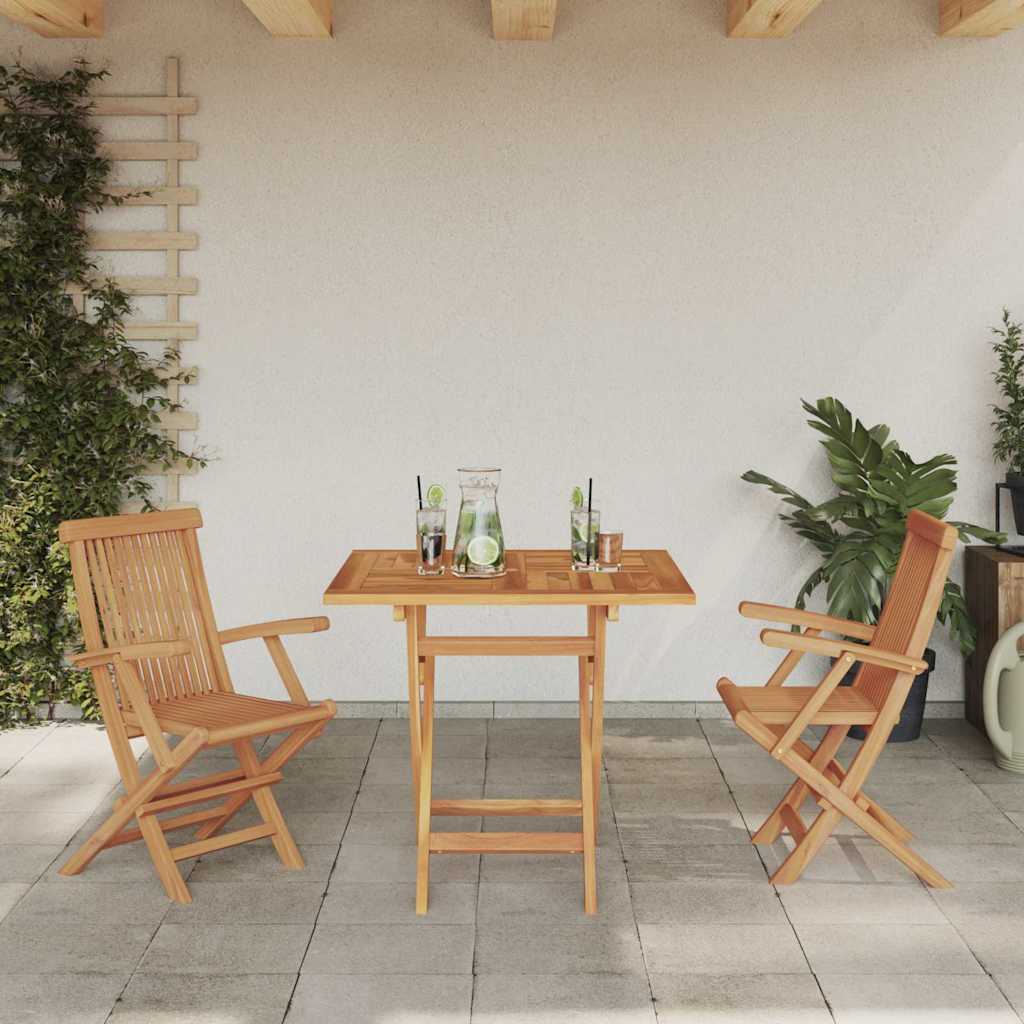 Garden Dining Set 3 pcs Brown Solid teak wood