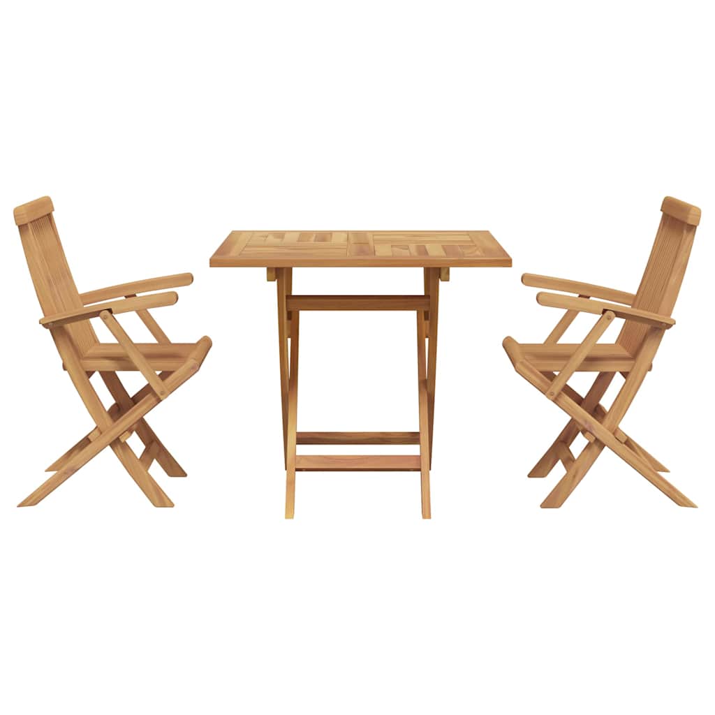 Garden Dining Set 3 pcs Brown Solid teak wood