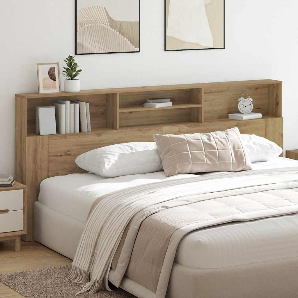 Headboard Cabinet with Storage Artisan Oak 220 x 19 x 101,5 cm