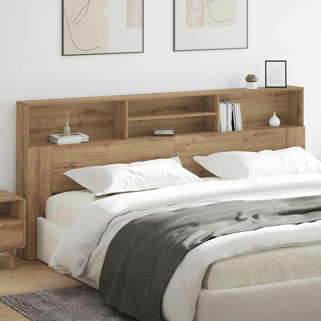Headboard Cabinet with Storage Artisan Oak 220 x 19 x 101,5 cm