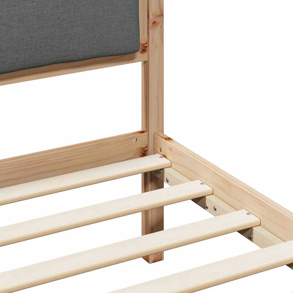 Bed Frame with Headboard Dark Grey 150 x 200 cm Solid Pine Wood