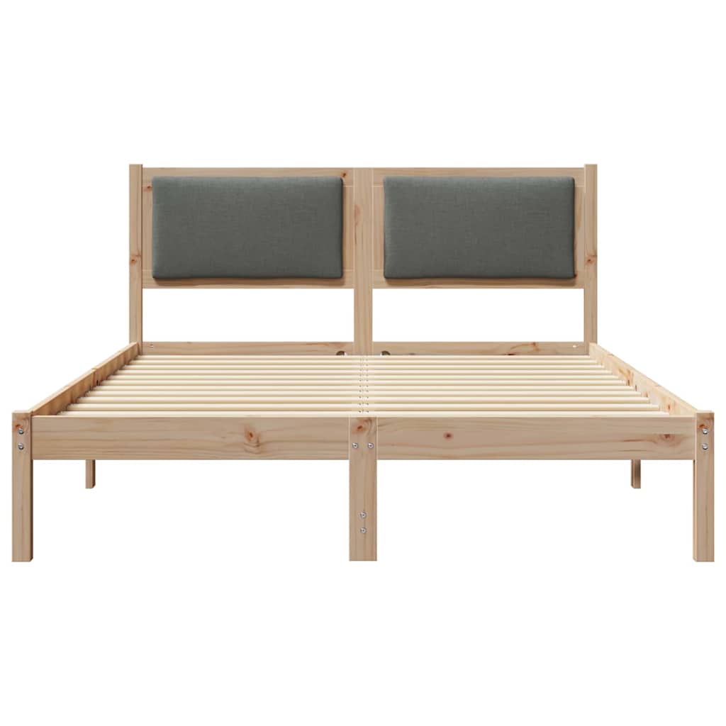 Bed Frame with Headboard Dark Grey 150 x 200 cm Solid Pine Wood