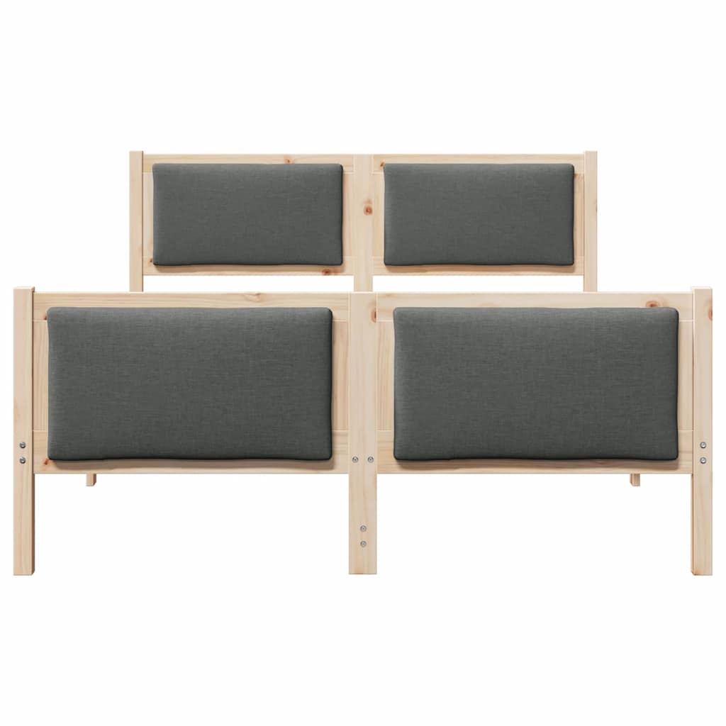 Bed Frame with Headboard Dark Grey 135 x 190 cm Fabric