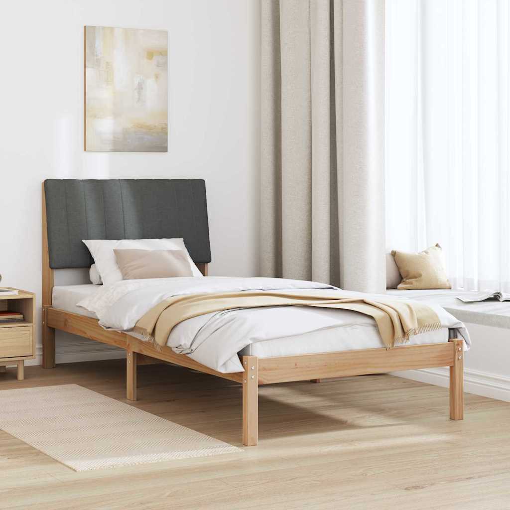 Bed Frame with Headboard Brown 90 x 190 cm Solid Pine Wood