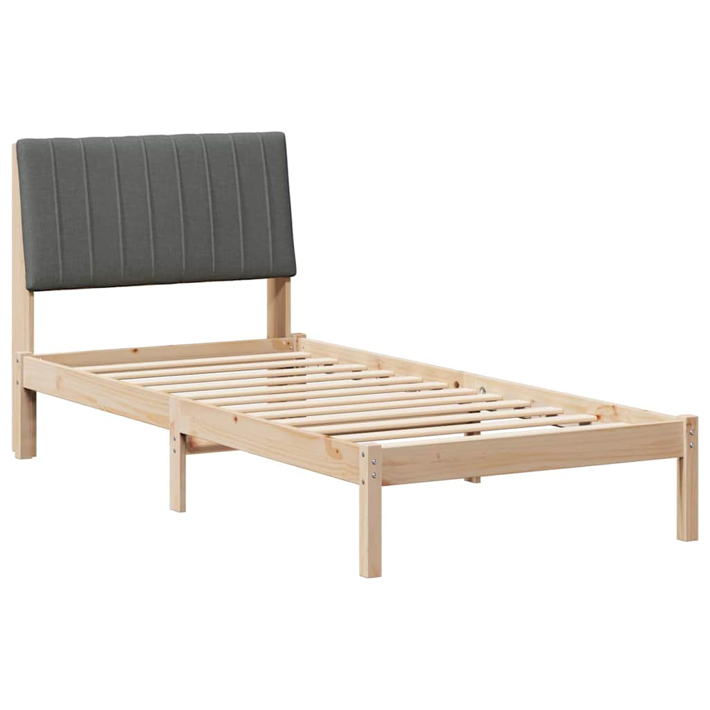 Bed Frame with Headboard Brown 90 x 190 cm Solid Pine Wood