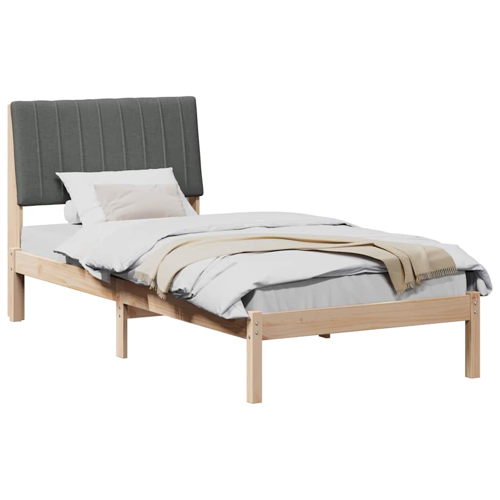 Bed Frame with Headboard Brown 90 x 190 cm Solid Pine Wood
