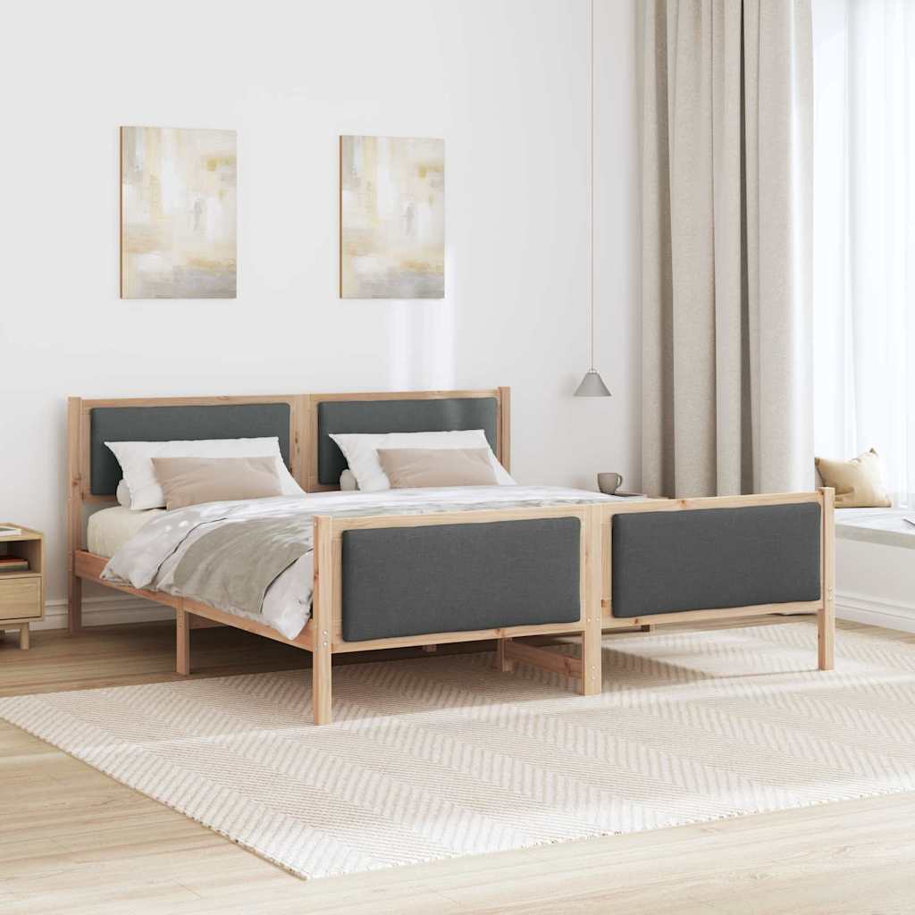 Bed Frame with Headboard Dark Grey 180 x 200 cm Fabric