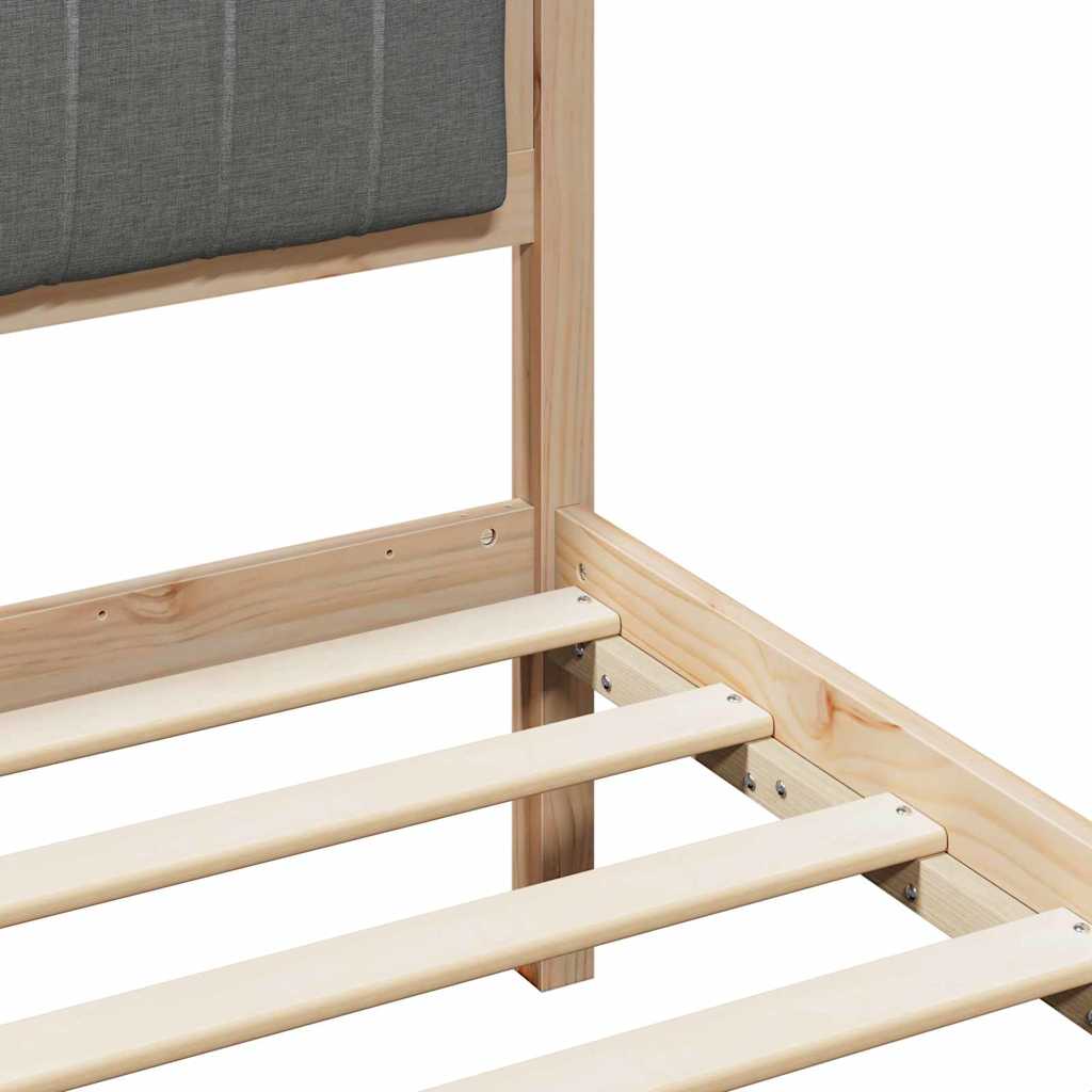 Bed frame Brown and dark grey 180 x 200 cm Solid pine wood