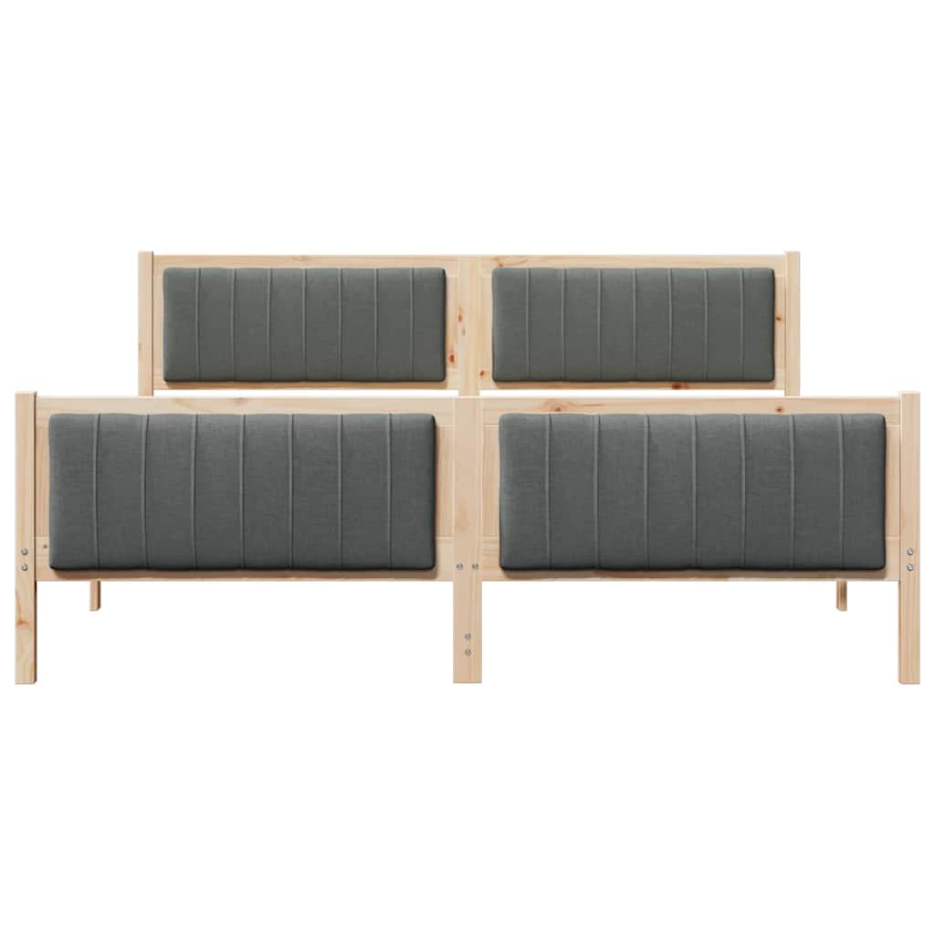 Bed frame Brown and dark grey 180 x 200 cm Solid pine wood