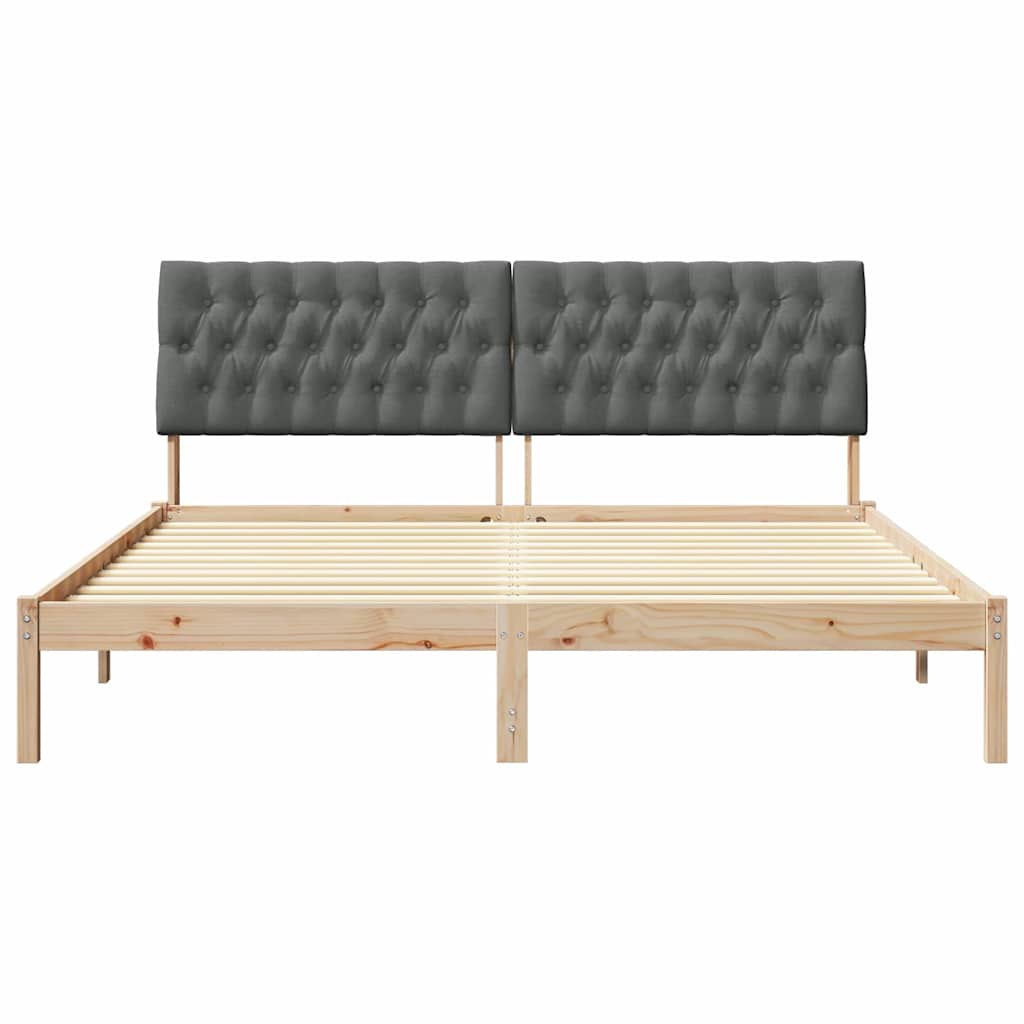 Bed Frame with Upholstered Headboard Brown 180 x 200 cm
