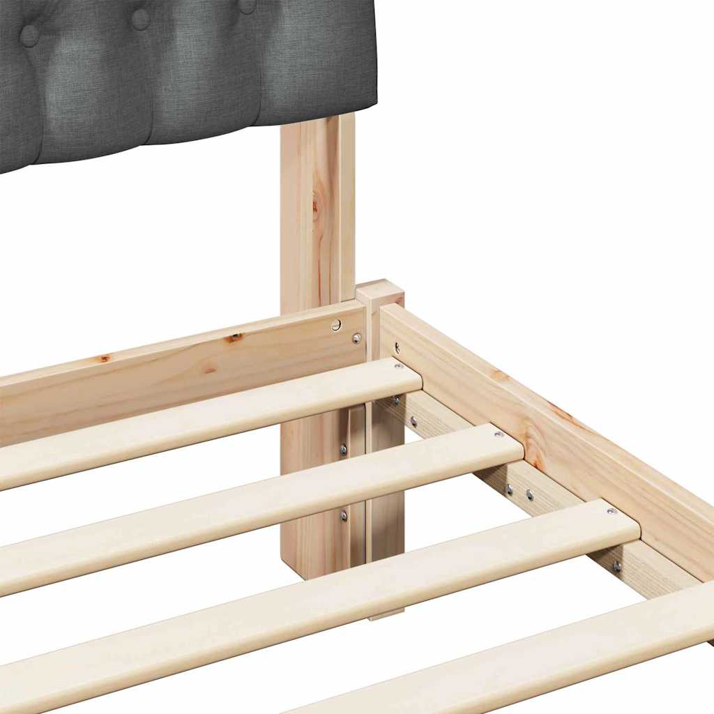 Bed Frame with Upholstered Headboard Brown 150 x 200 cm