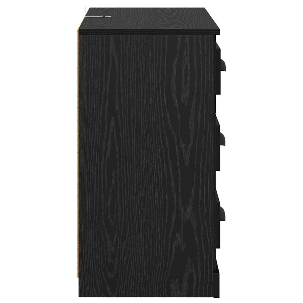 Sideboard Black Oak 70 x 35,5 x 67,5 cm Engineered Wood