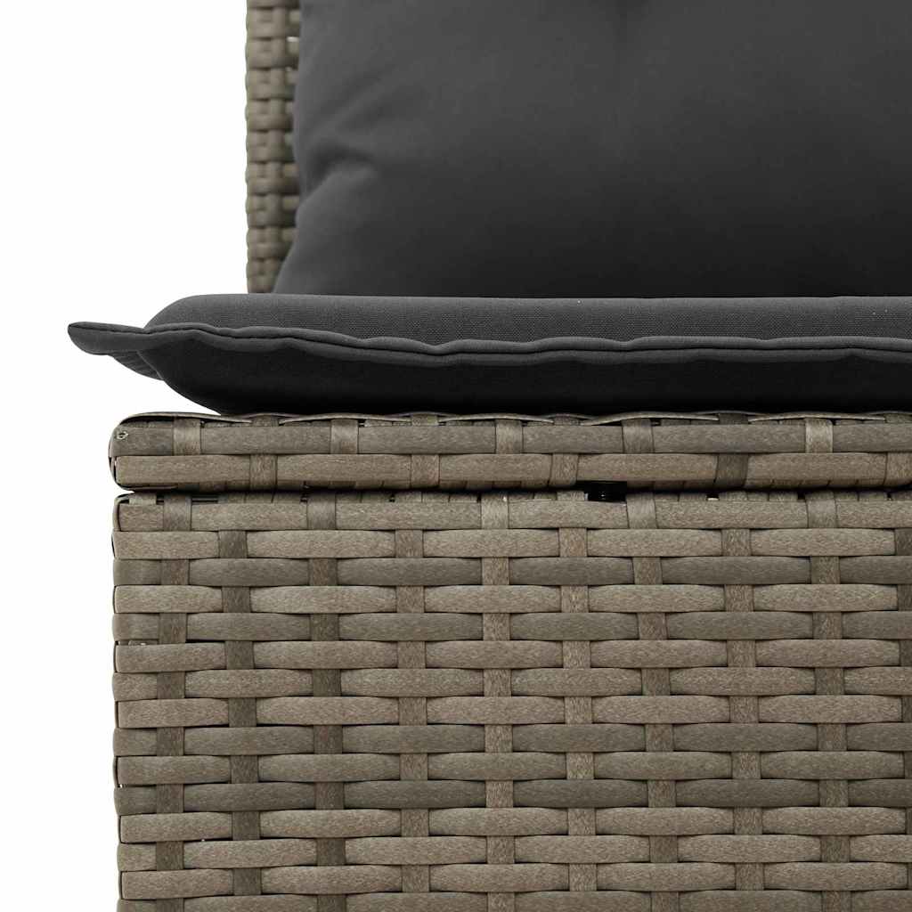 Garden Bench with Cushion Grey Poly rattan