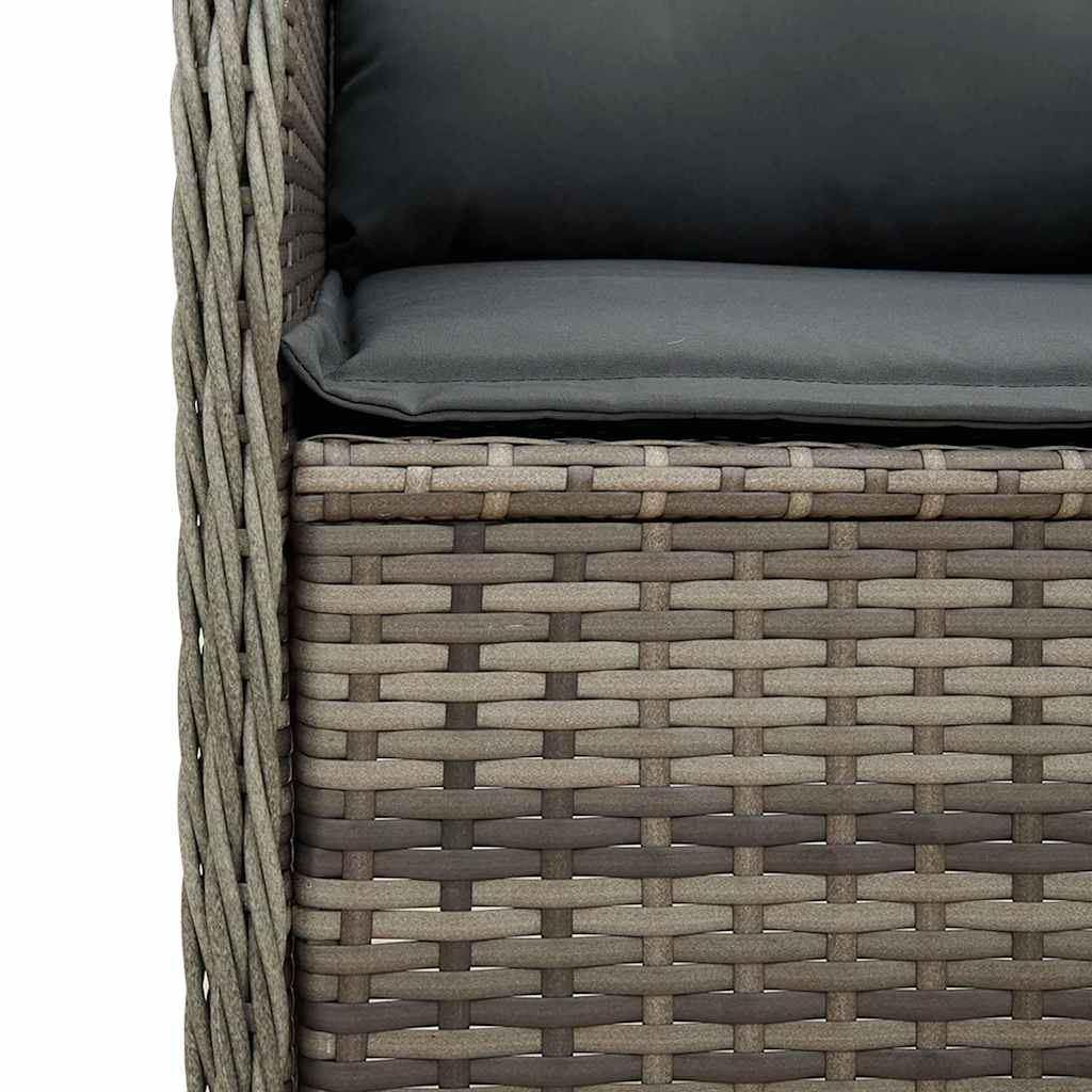 Garden Bench with Cushion Grey Poly rattan