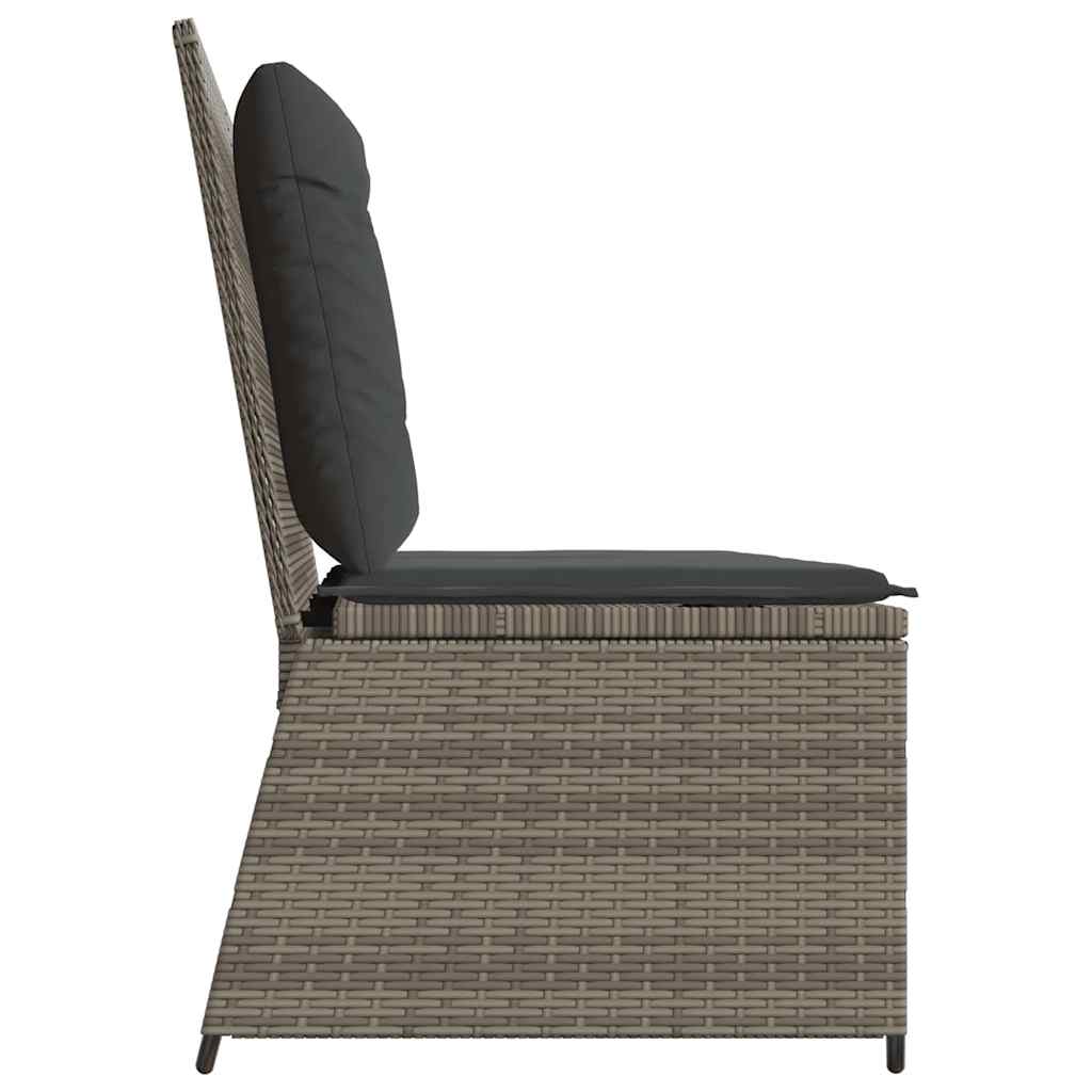 Garden Bench with Cushion Grey Poly rattan