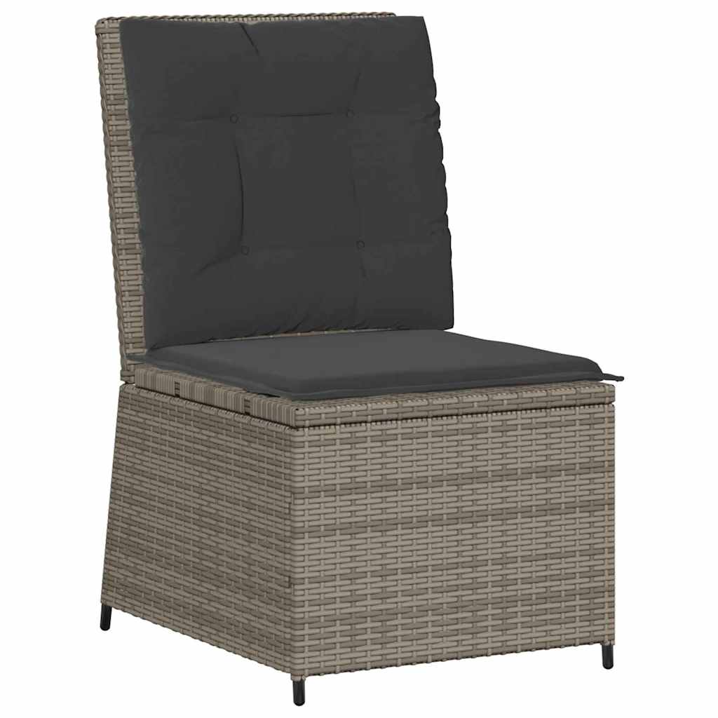Garden Sofa with Cushion Grey Poly rattan