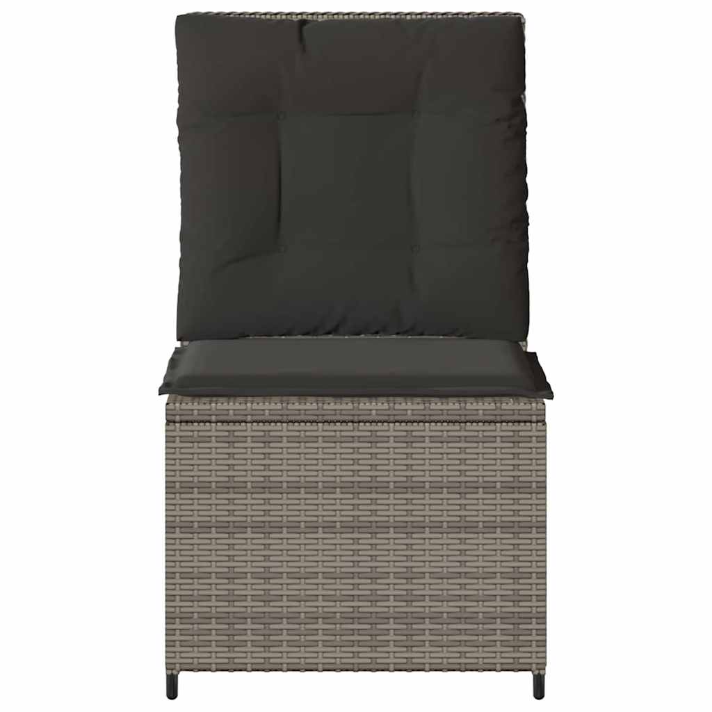 Garden Sofa with Cushion Grey Poly rattan