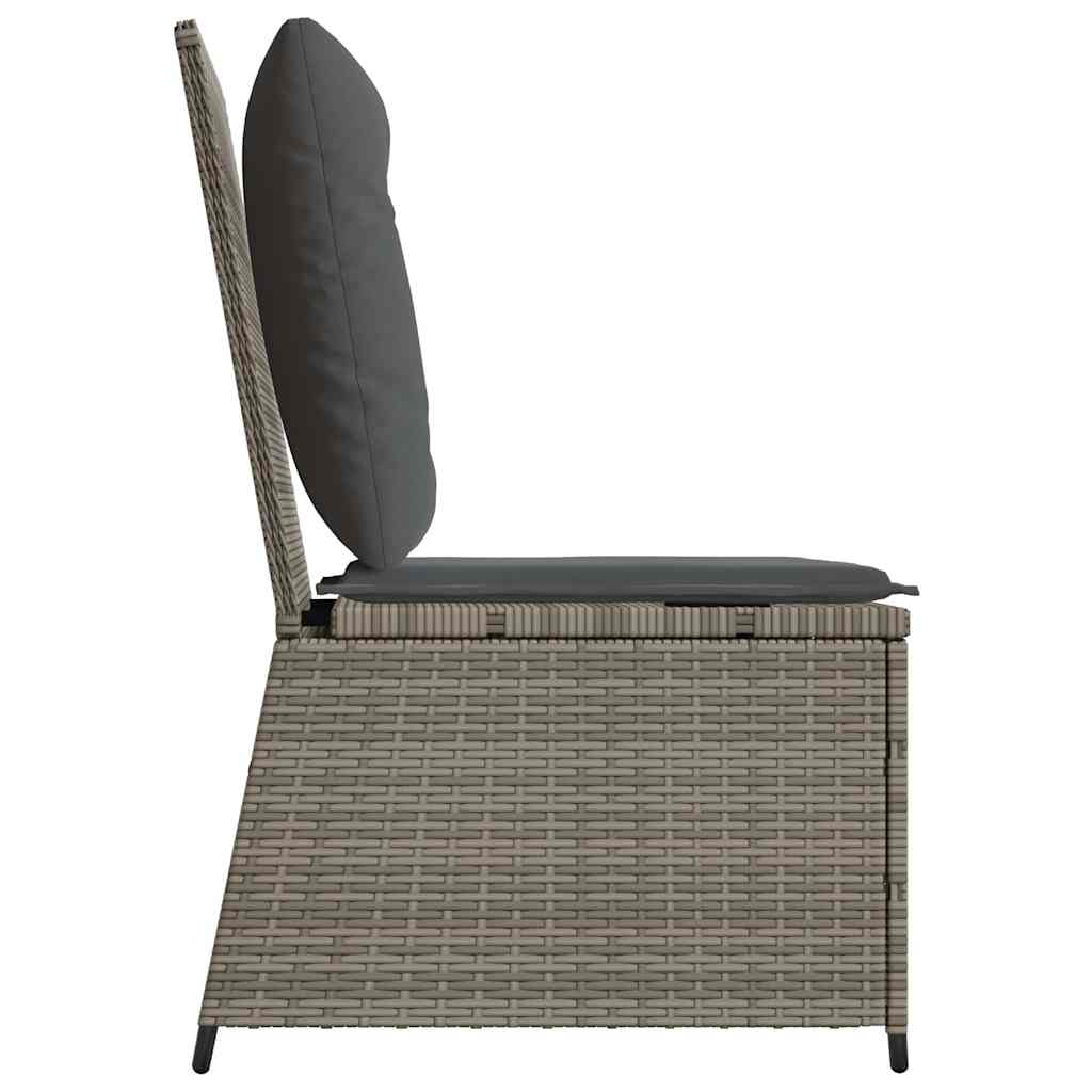 Garden Sofa with Cushion Grey Poly rattan