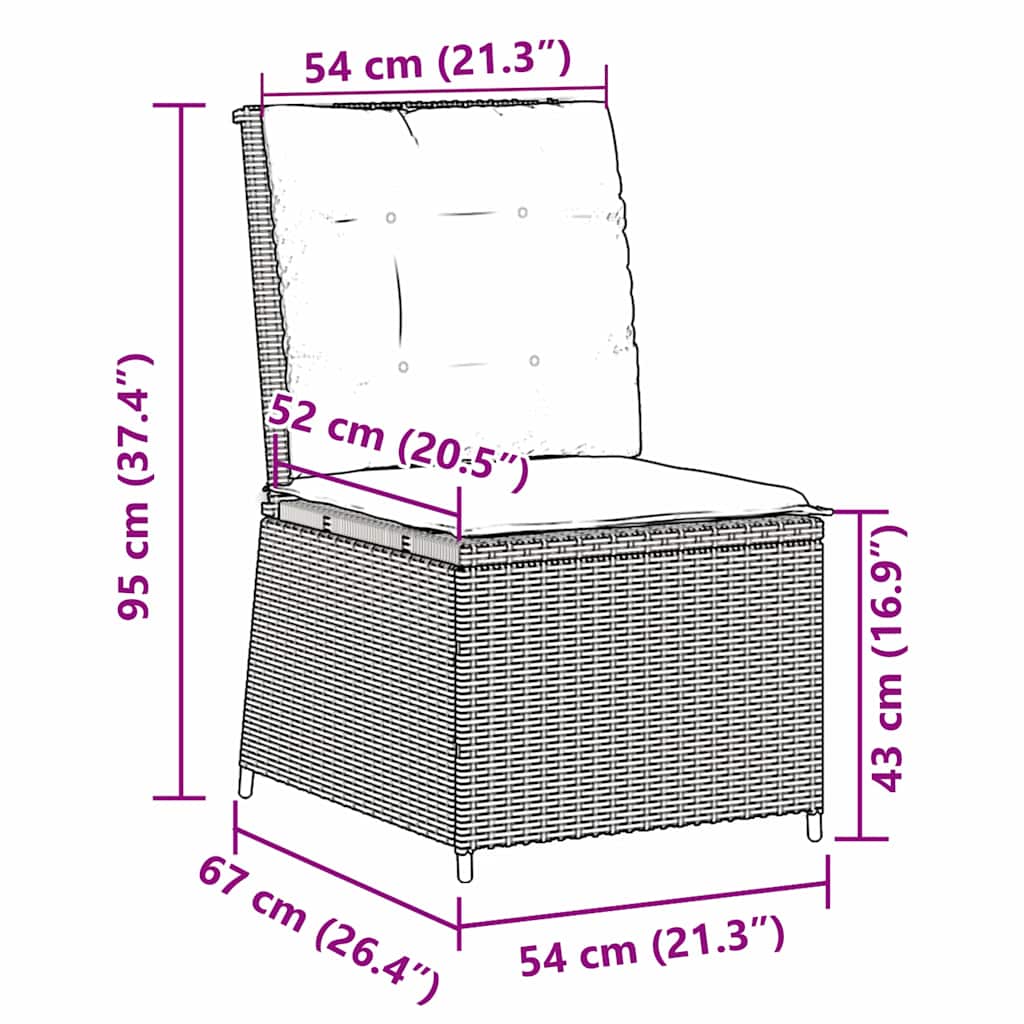 Garden Sofa with Cushion Grey Poly rattan