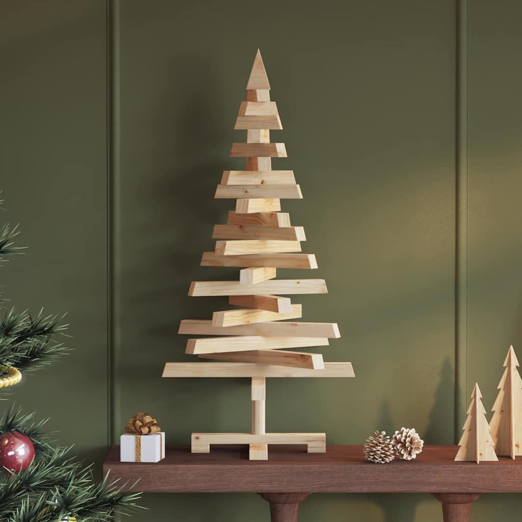 Christmas Trees with Stand Natural 90 cm Solid pine wood