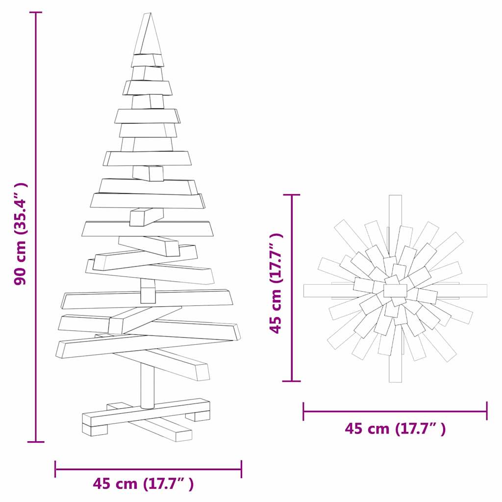 Christmas Trees with Stand Natural 90 cm Solid pine wood