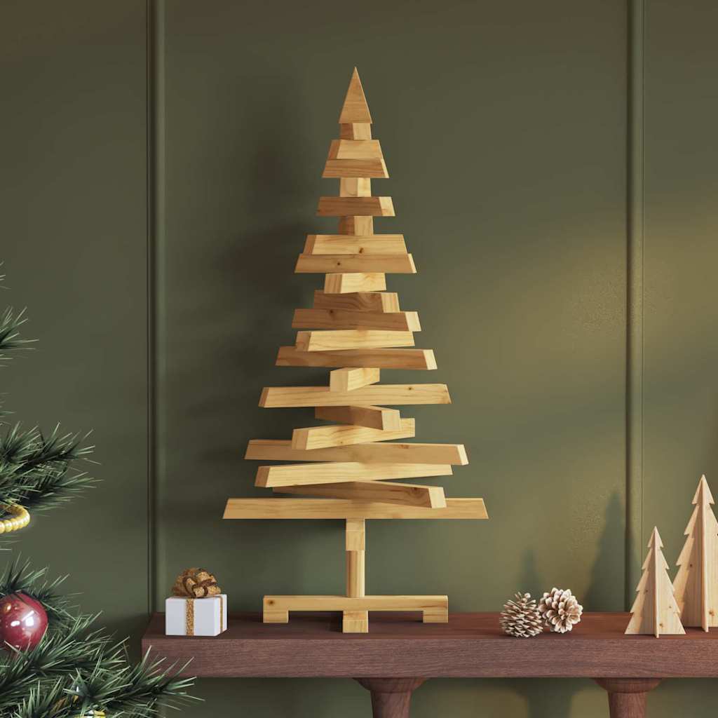 Christmas Trees with Stand Brown 90 cm Solid pine wood