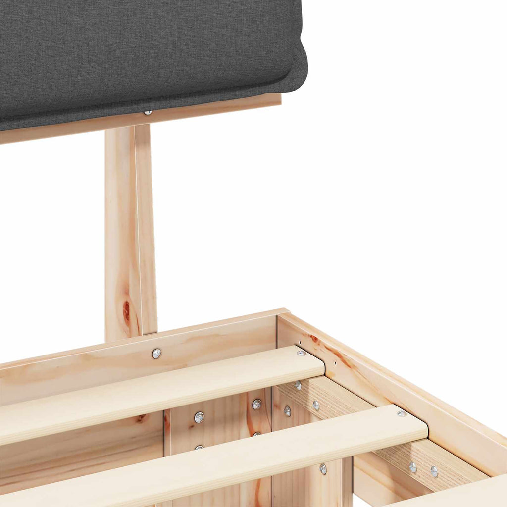 Bed Frame with Upholstered Headboard Dark Grey 150 x 200 cm