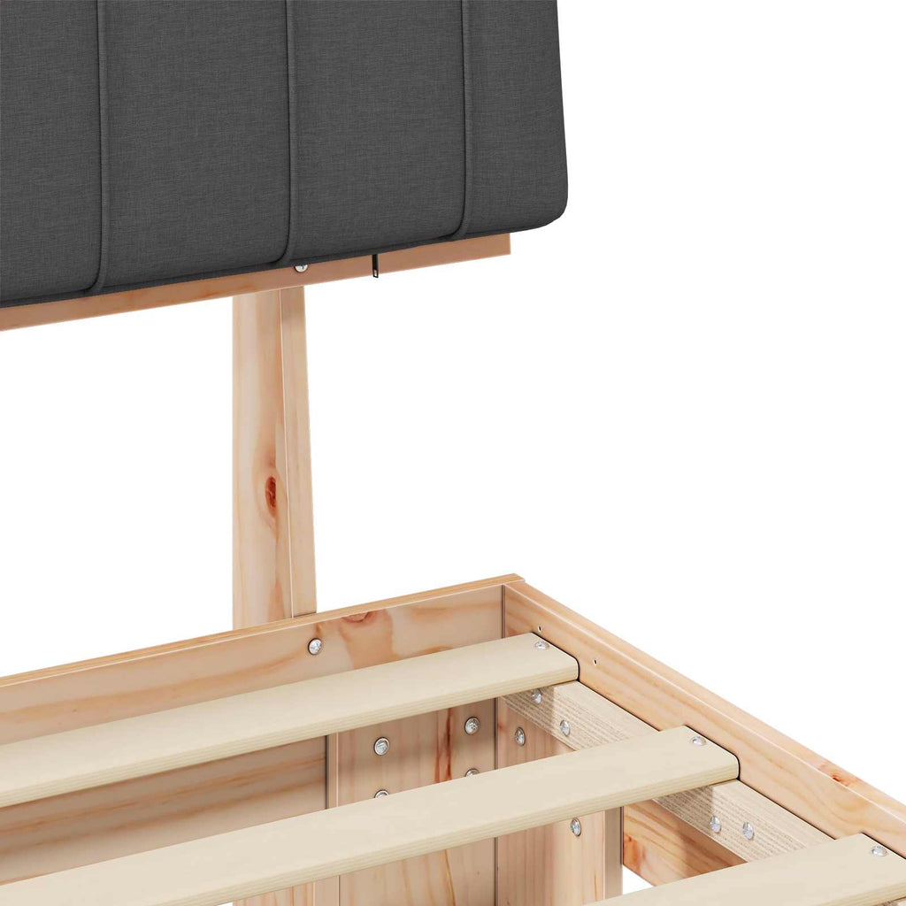 Bed Frame with Upholstered Headboard Dark Grey 150 x 200 cm