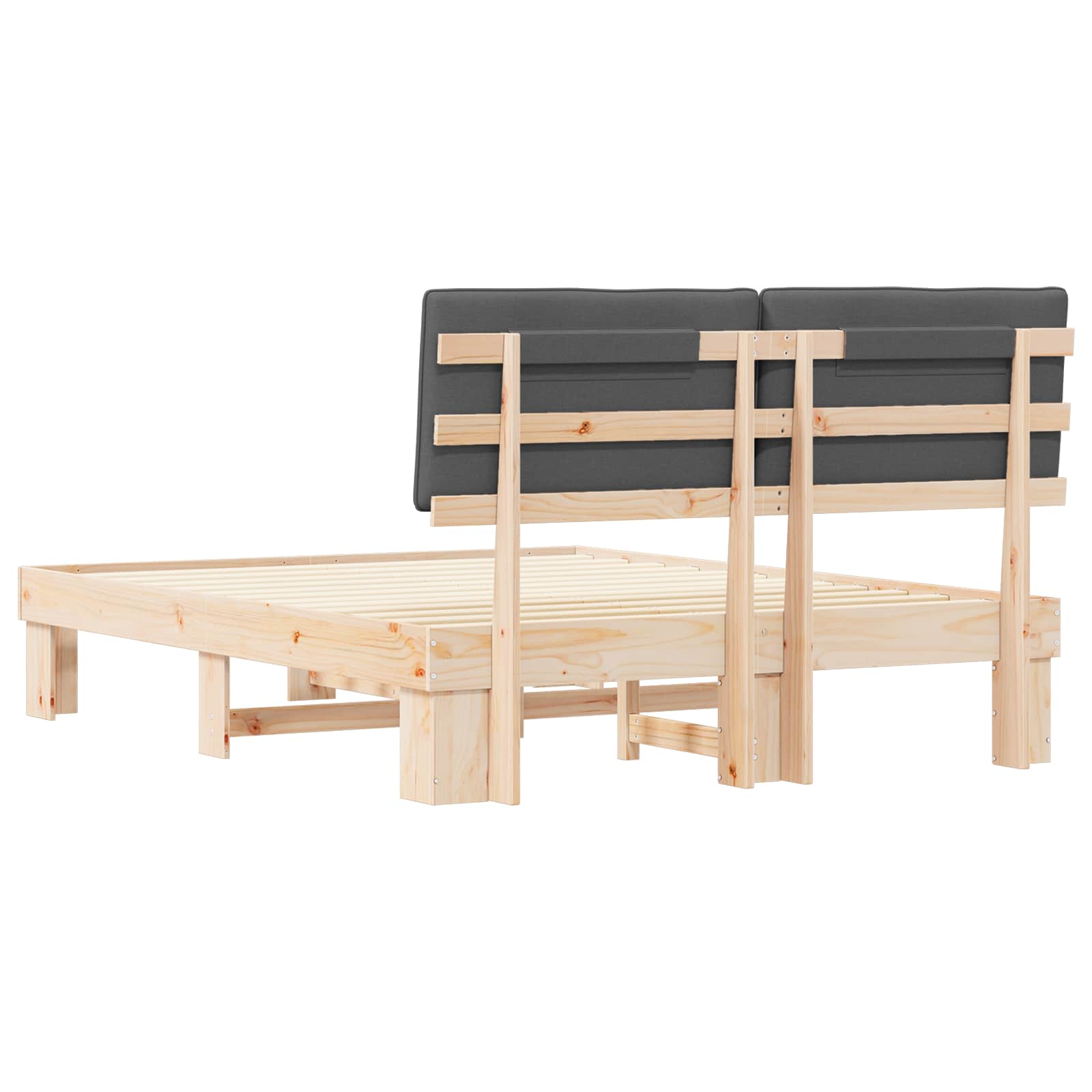 Bed Frame with Upholstered Headboard Dark Grey 150 x 200 cm