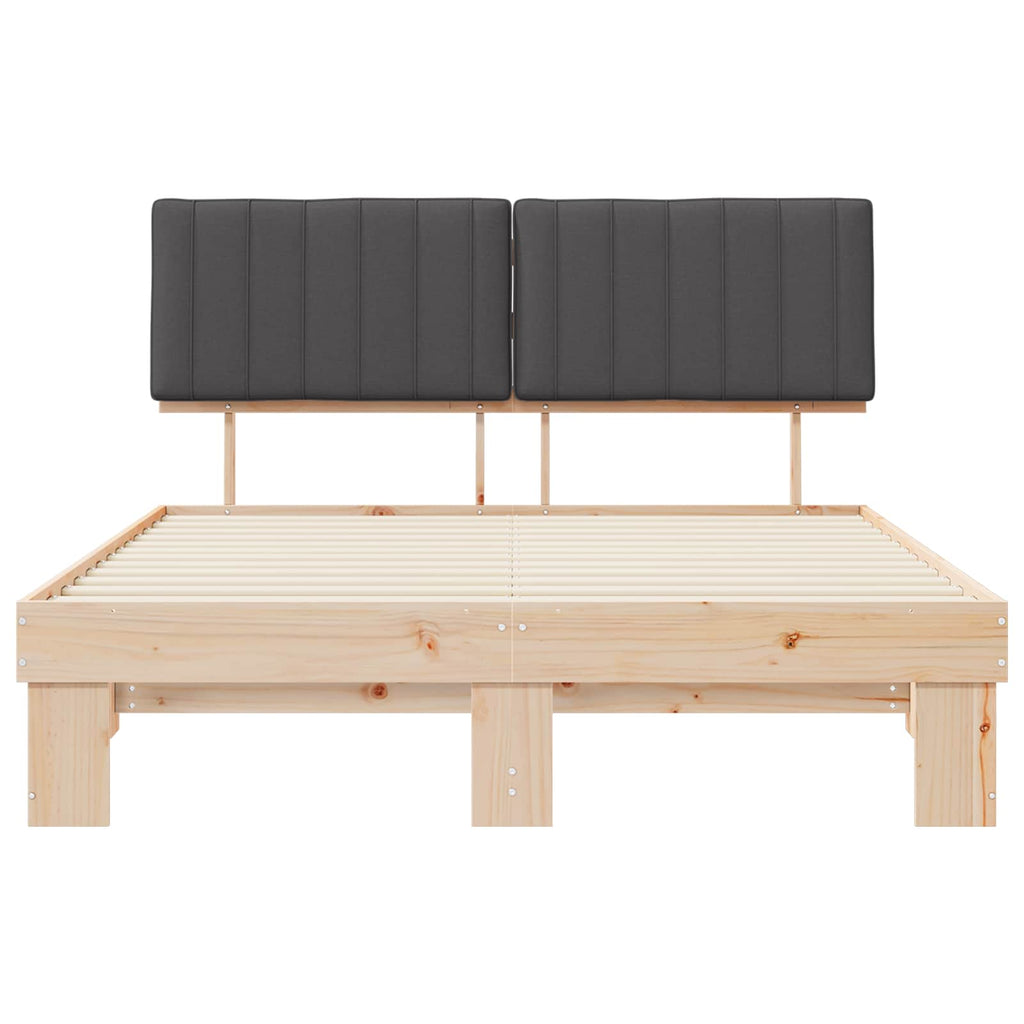 Bed Frame with Upholstered Headboard Dark Grey 150 x 200 cm