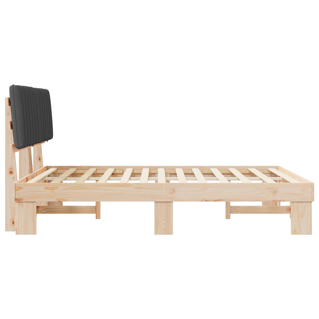 Bed Frame with Upholstered Headboard Dark Grey 150 x 200 cm