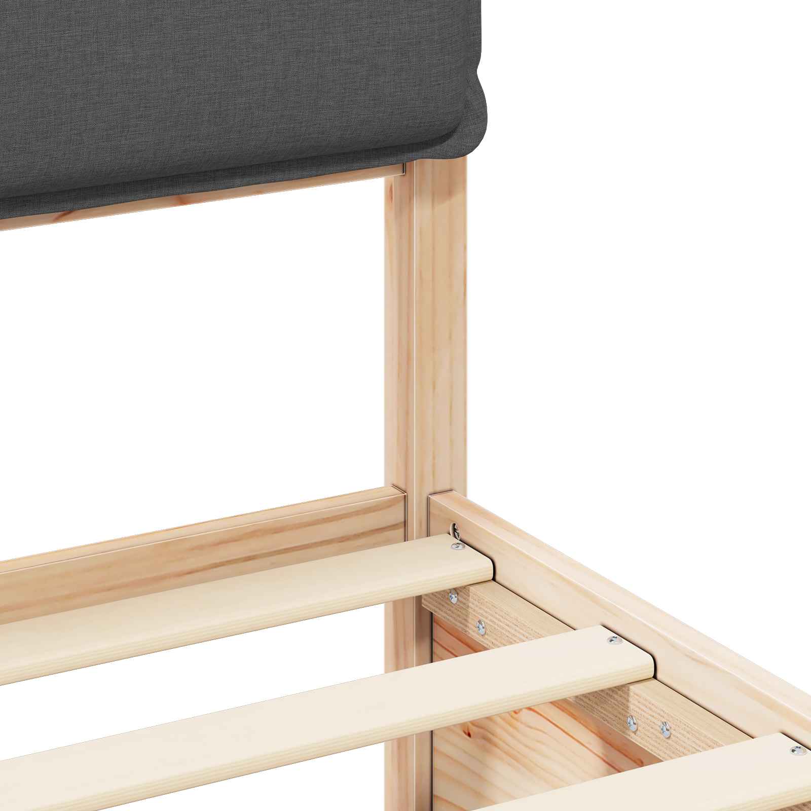 Bed Frame with Upholstered Headboard Dark Grey 90 x 190 cm