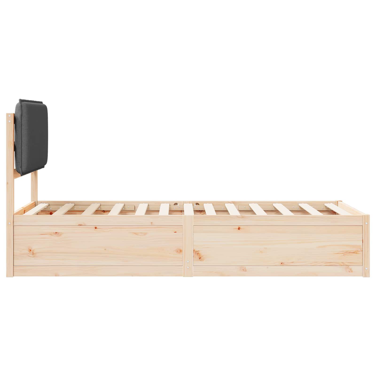 Bed Frame with Upholstered Headboard Dark Grey 90 x 190 cm