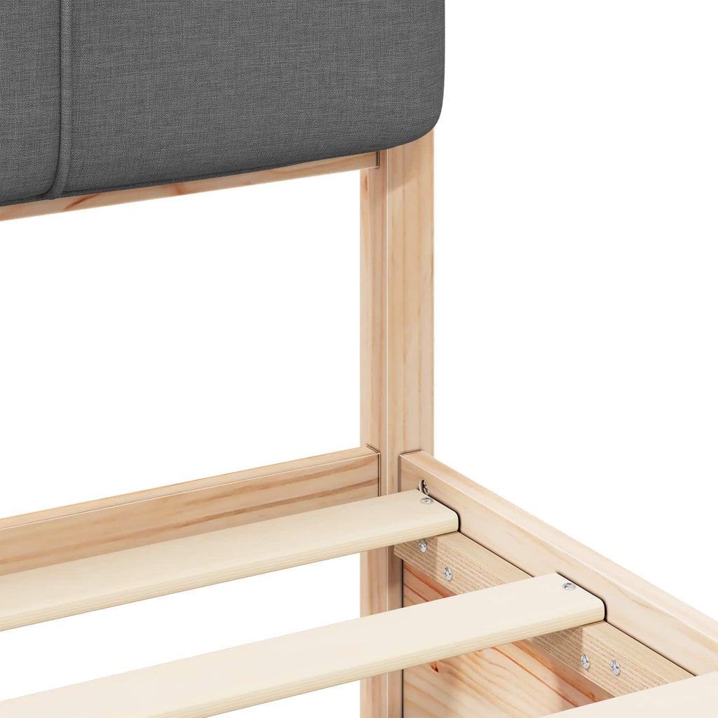 Bed Frame with Upholstered Headboard Dark Grey 90 x 190 cm