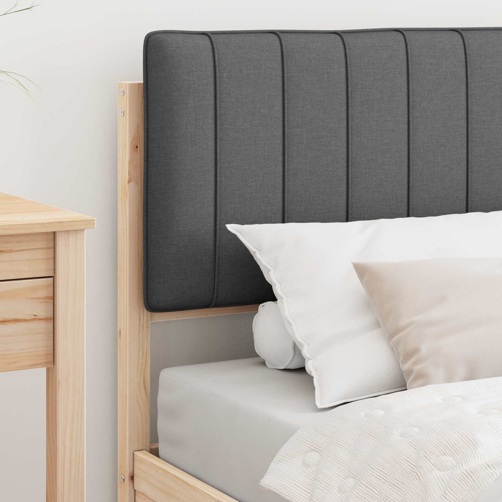 Bed Frame with Upholstered Headboard Dark Grey 90 x 190 cm