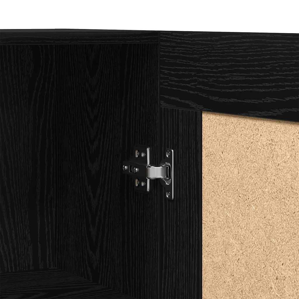 Book Cabinet Black oak 82,5 x 30,5 x 185 cm Engineered wood