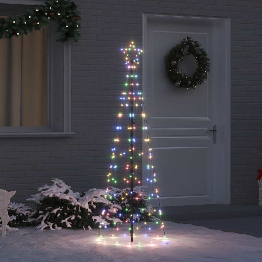 LED Christmas Tree with Ground Spikes Multicolour 250 cm Iron