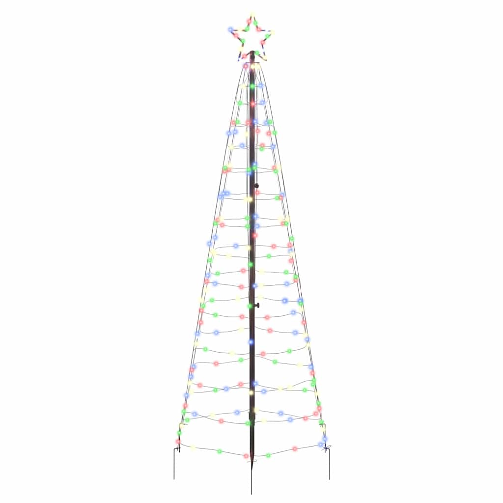 LED Christmas Tree with Ground Spikes Multicolour 250 cm Iron