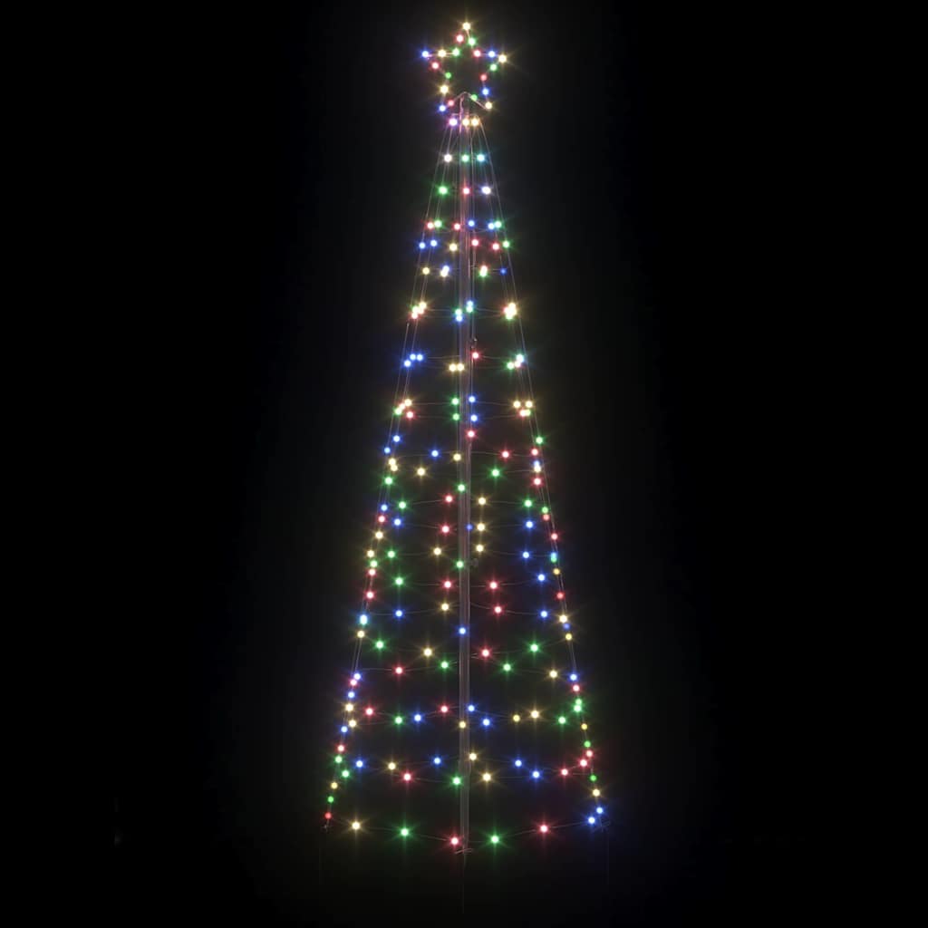 LED Christmas Tree with Ground Spikes Multicolour 250 cm Iron