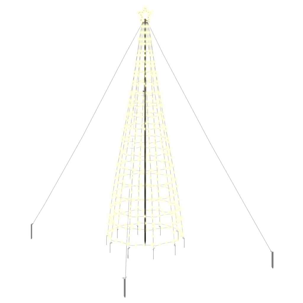 LED Christmas Tree with Ground Spikes Warm White 400 cm Iron