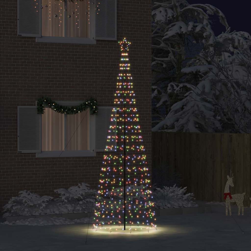 LED Christmas Tree with Ground Spikes Multicolour 400 cm Iron