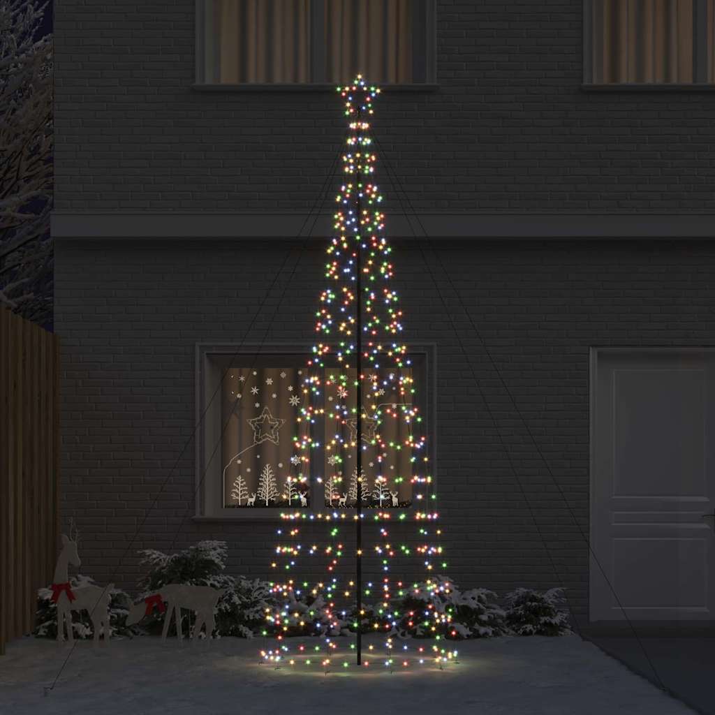 LED Christmas Tree with Ground Spikes Multicolour 400 cm Iron