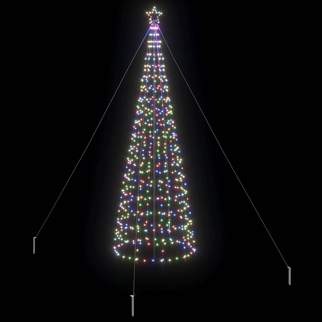 LED Christmas Tree with Ground Spikes Multicolour 400 cm Iron