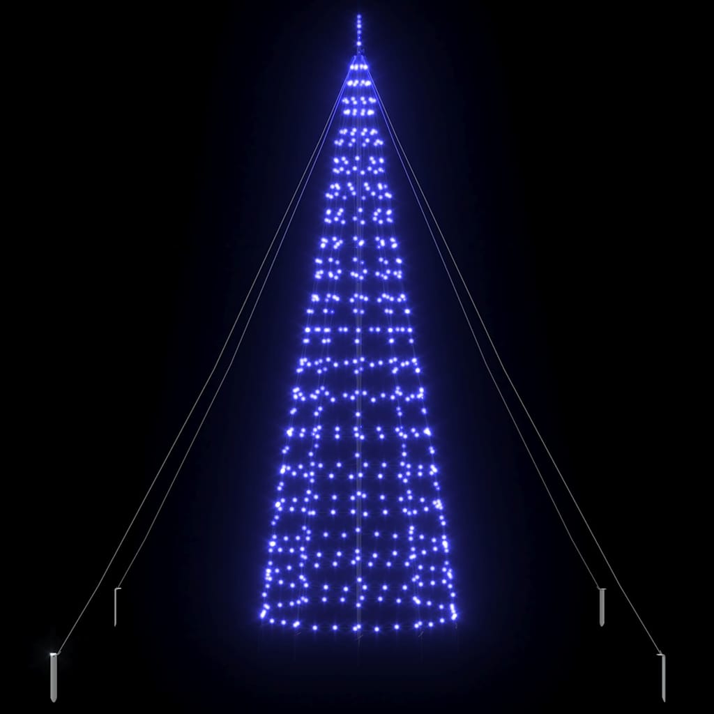 LED Christmas Tree with Ground Spikes Blue 400 cm Iron