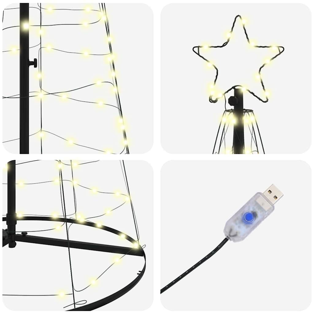 LED Christmas Tree Warm White 138 x 138 x 400 cm Iron